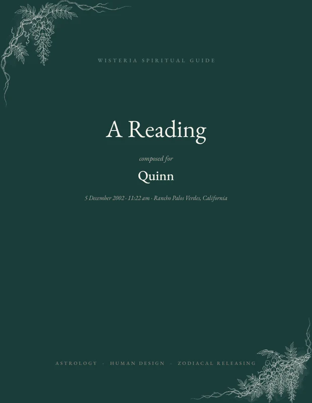 The cover of a Wisteria reading