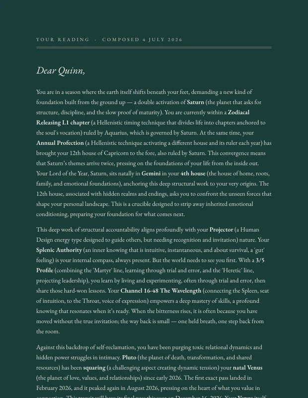 The opening page of the letter